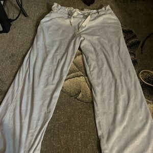 Blue suede Drawstring Pants